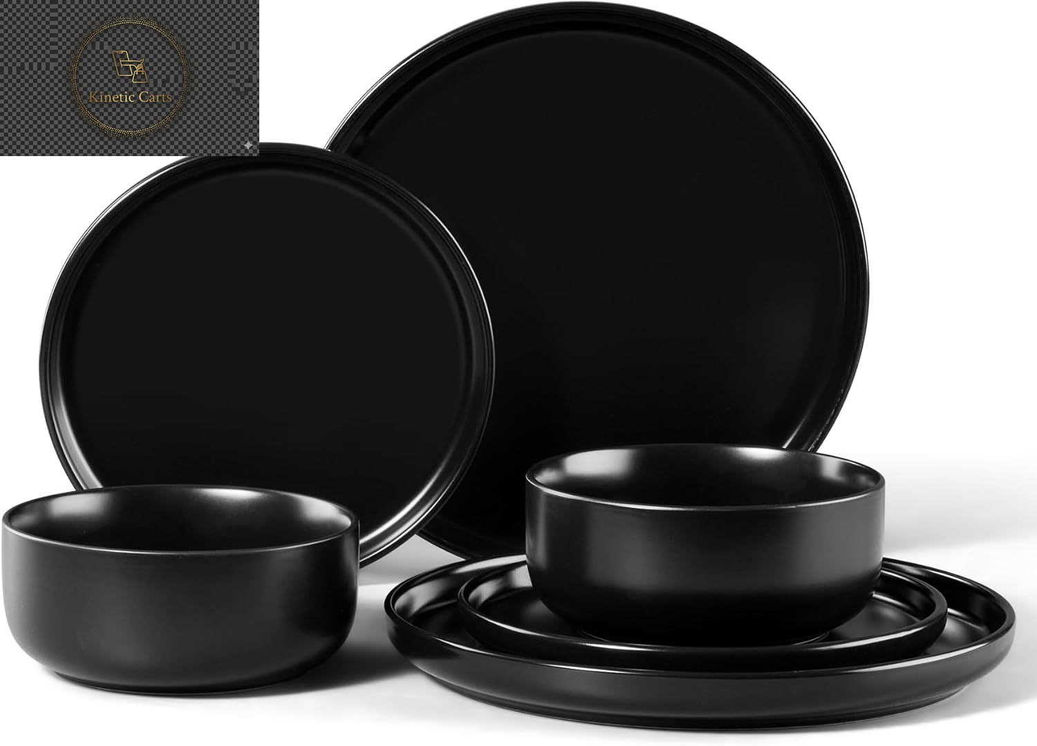 HaWare Dinner Set, 12 Piece Stoneware Dinnerware Service for 4, Reactive Glaze Dining Ware Include Plates and Bowls, Chip and Scratch Resistant, Microwave & Dishwasher Safe, Nebulas Blue