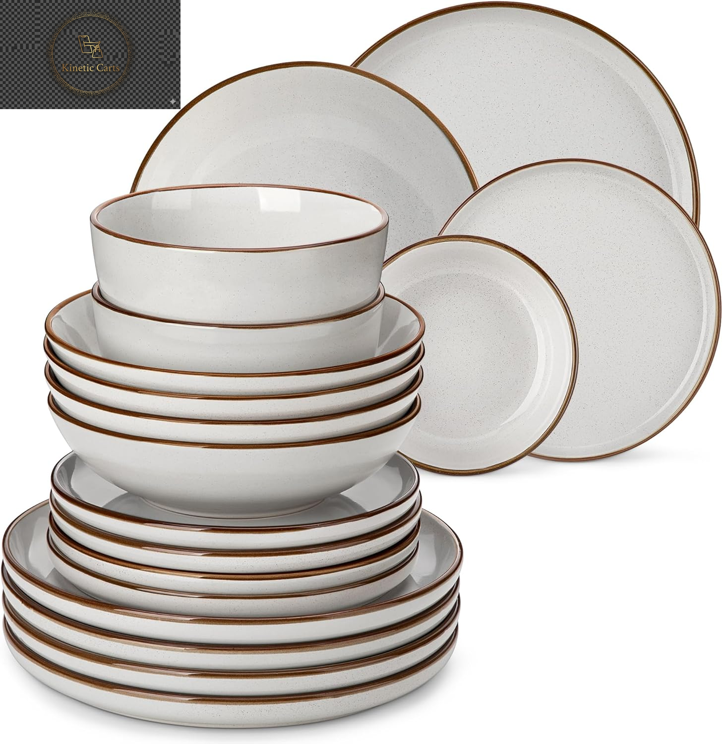  Vancasso Playa Series 24-Piece Dinner Set, Stoneware Plates and Bowls Set for 6, Mediterranean Style Crockery Set in Vibrant Blue, Playa Series Dinner Service Set, Dishwasher & Microwave Safe