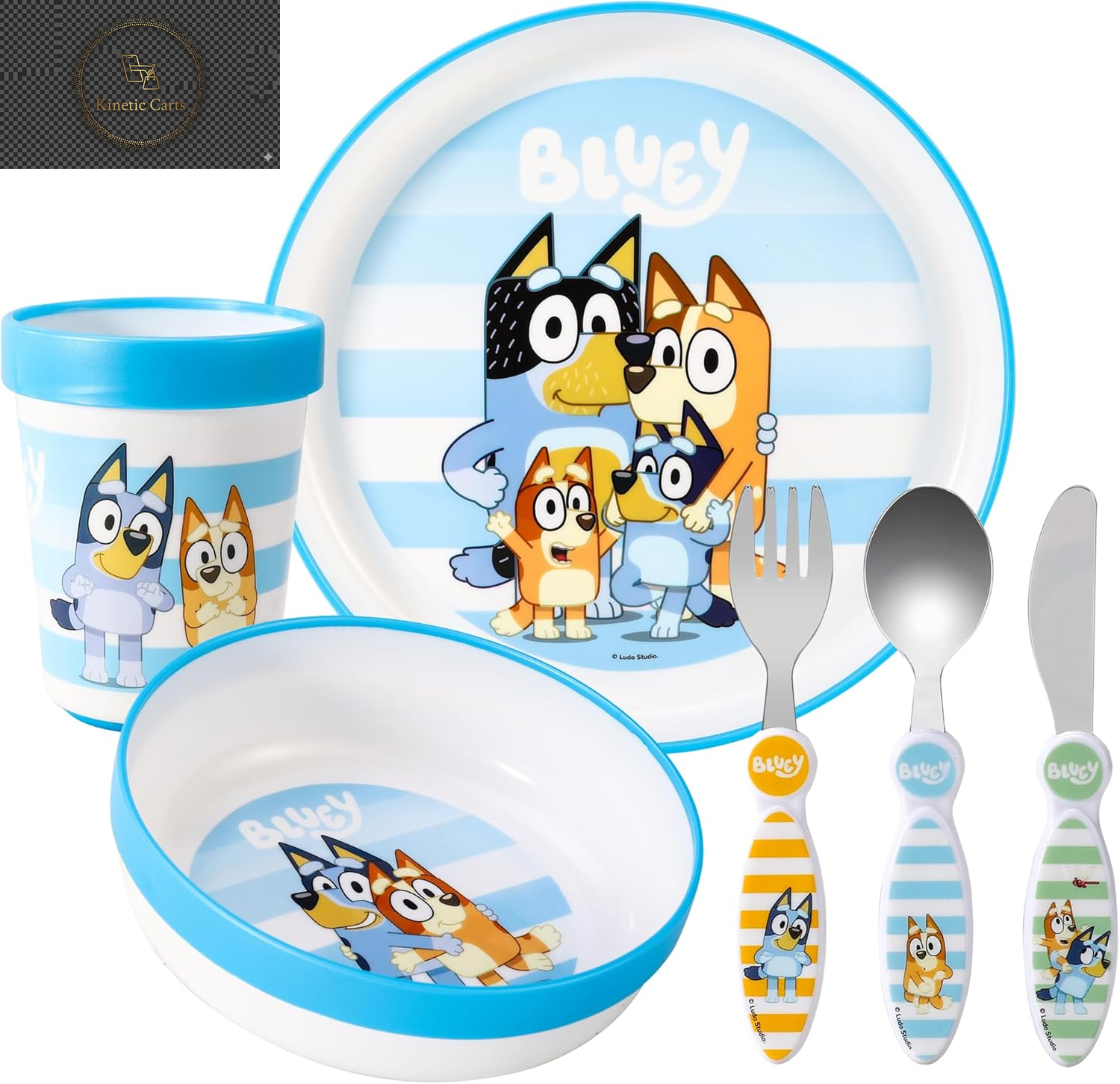Kids 6 Piece Reusable Dinner Set - Plate/Bowl/Cup/Knife/Fork/Spoon - Childrens Dinnerware Tableware Cutlery Set (Minnie Mouse)