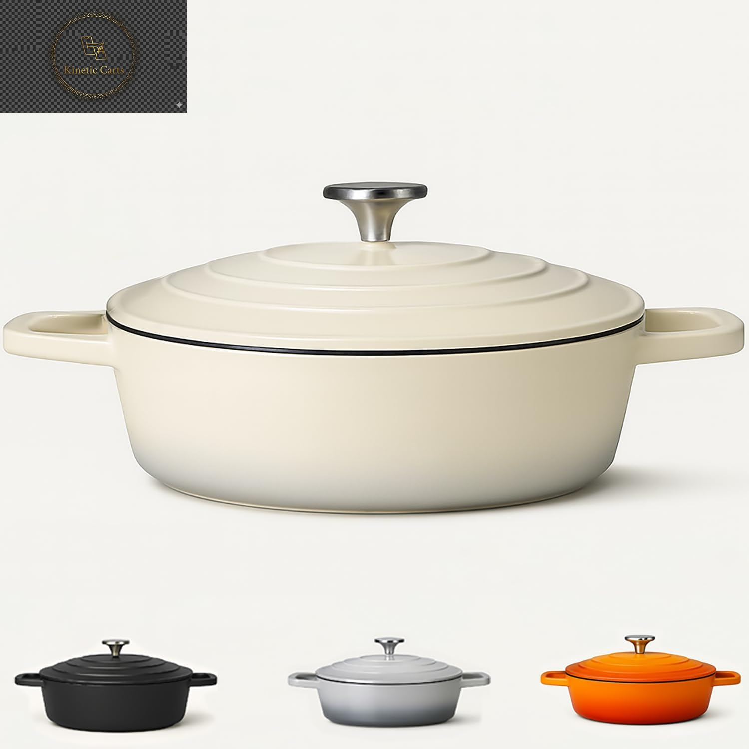 Casserole Dish with Lid Medium 4L, 28Cm – Lightweight Cast Aluminium Casserole Pan Shallow Induction Hob & Oven Safe, Durable Non-Stick Cooking Pot Stew, Roast (Black, 28Cm - Shallow)