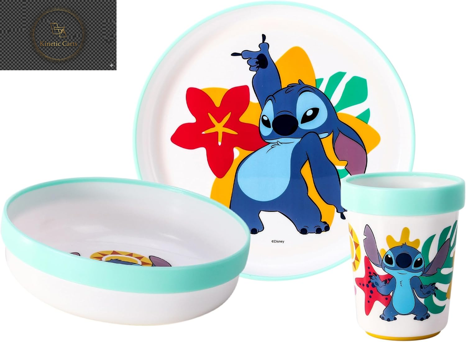 Bluey 3Pc Kids Dinner Set – Toddler Plates and Bowls Set with Kids Cup, Reusable Bicolor Premium Plastic Dinnerware Sets - Baby Plates, Baby Bowls, Toddler Cups, Children’S Mealtime Tableware
