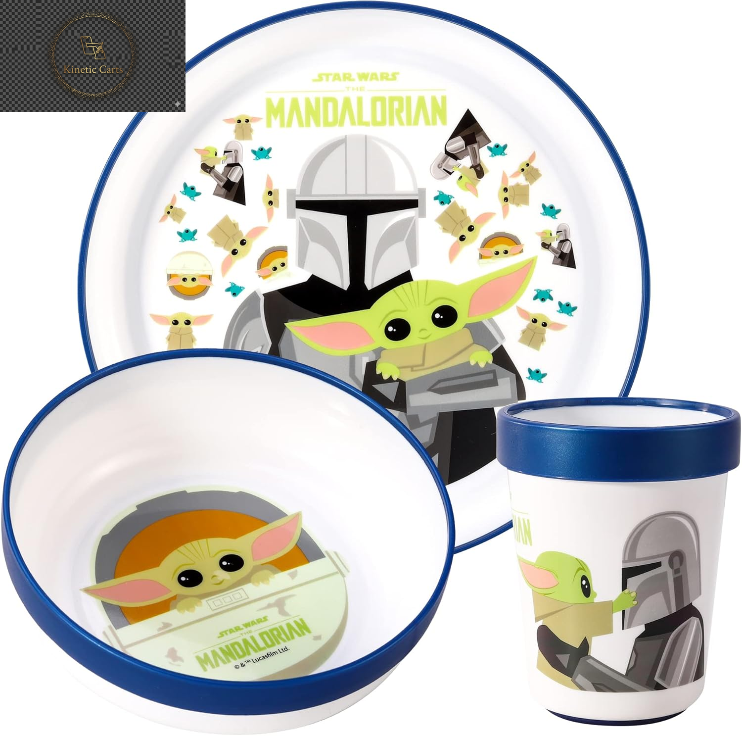 Bluey 3Pc Kids Dinner Set – Toddler Plates and Bowls Set with Kids Cup, Reusable Bicolor Premium Plastic Dinnerware Sets - Baby Plates, Baby Bowls, Toddler Cups, Children’S Mealtime Tableware