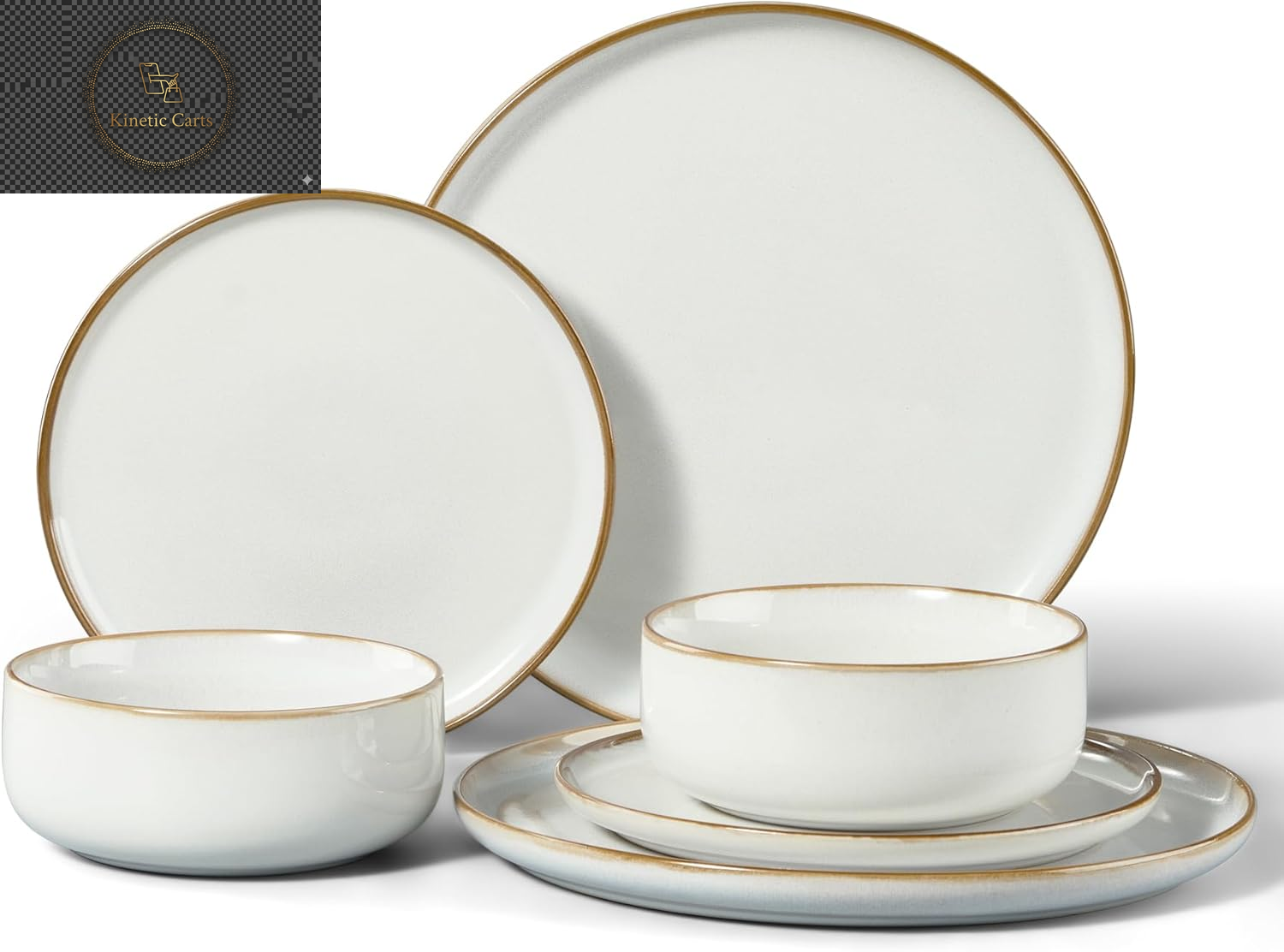 HaWare Dinner Set, 12 Piece Stoneware Dinnerware Service for 4, Reactive Glaze Dining Ware Include Plates and Bowls, Chip and Scratch Resistant, Microwave & Dishwasher Safe, Nebulas Blue