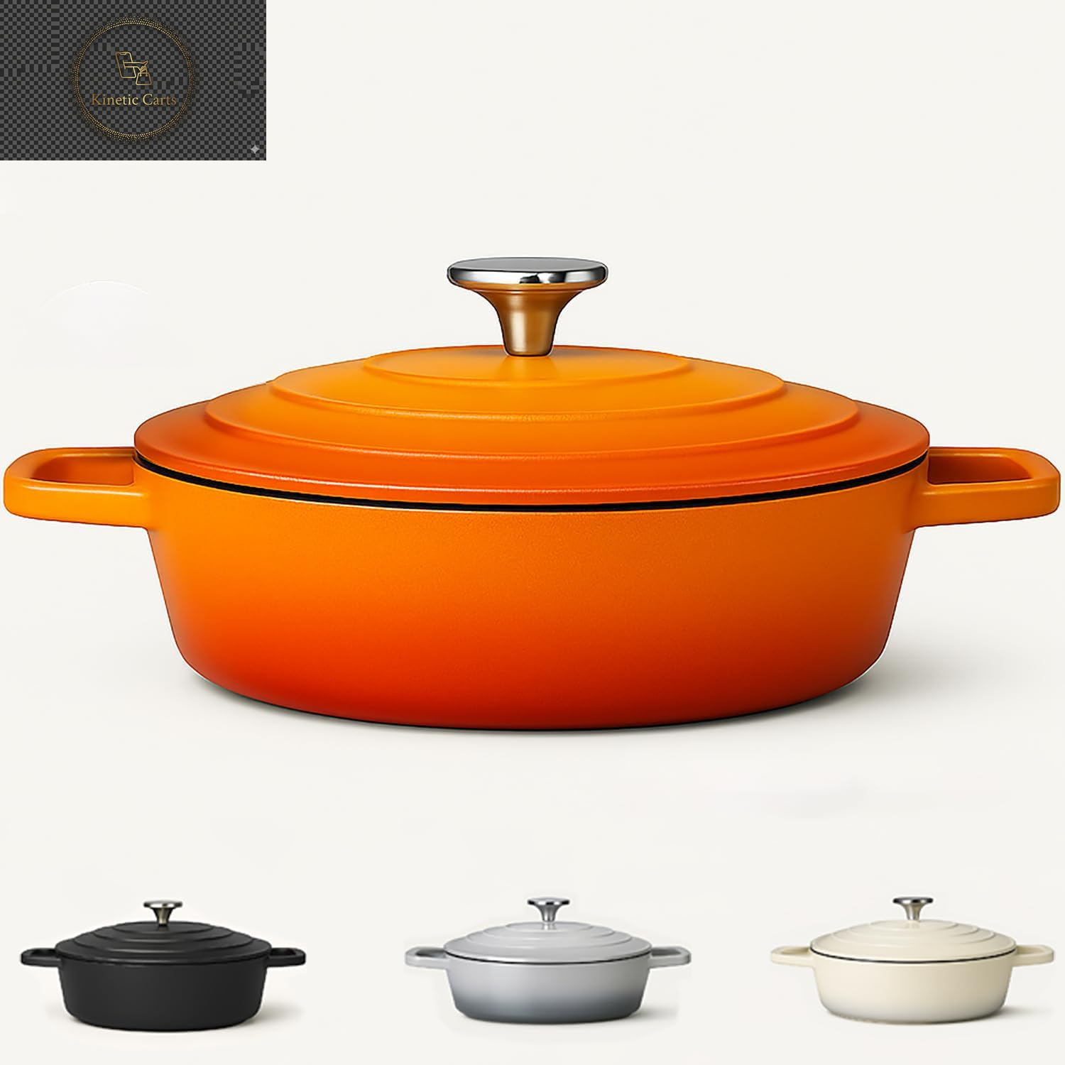 Casserole Dish with Lid Medium 4L, 28Cm – Lightweight Cast Aluminium Casserole Pan Shallow Induction Hob & Oven Safe, Durable Non-Stick Cooking Pot Stew, Roast (Black, 28Cm - Shallow)