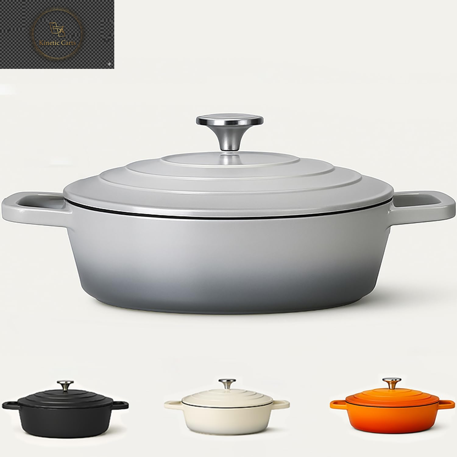 Casserole Dish with Lid Medium 4L, 28Cm – Lightweight Cast Aluminium Casserole Pan Shallow Induction Hob & Oven Safe, Durable Non-Stick Cooking Pot Stew, Roast (Black, 28Cm - Shallow)