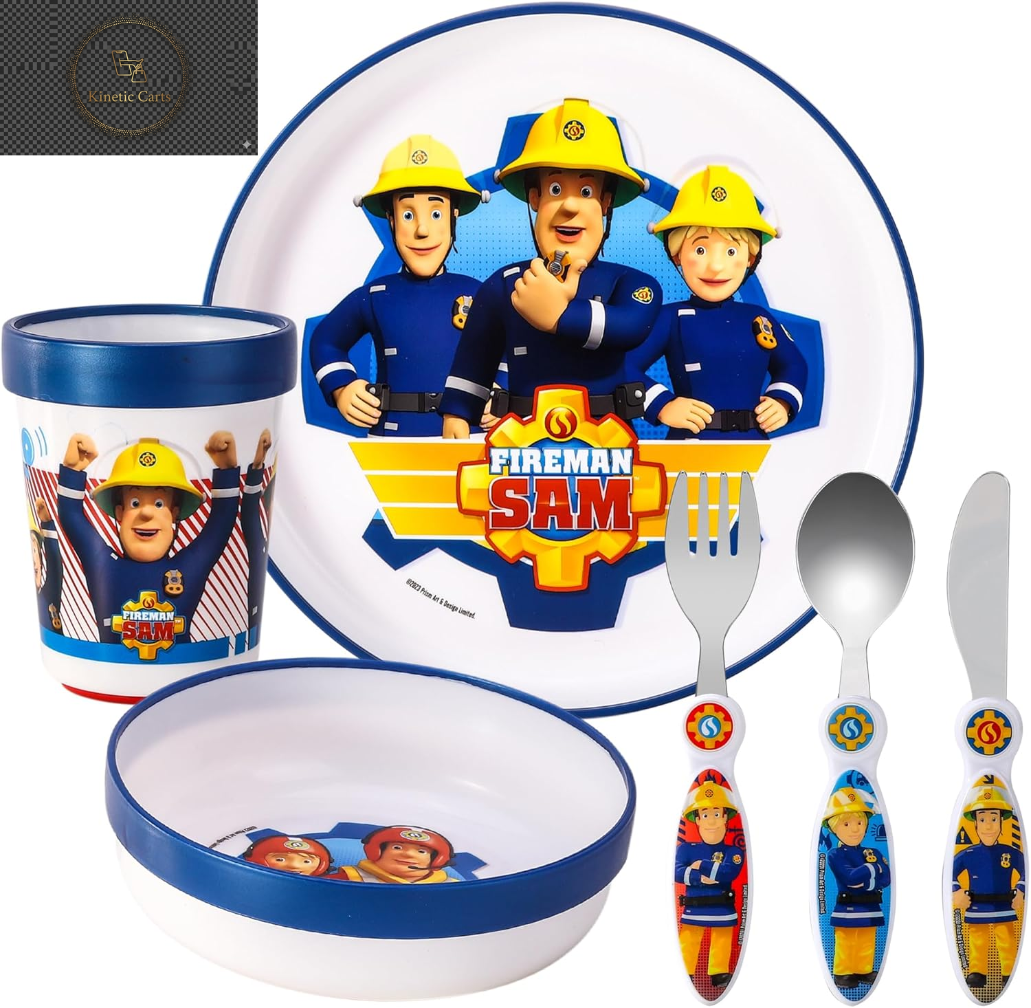 Kids 6 Piece Reusable Dinner Set - Plate/Bowl/Cup/Knife/Fork/Spoon - Childrens Dinnerware Tableware Cutlery Set (Minnie Mouse)