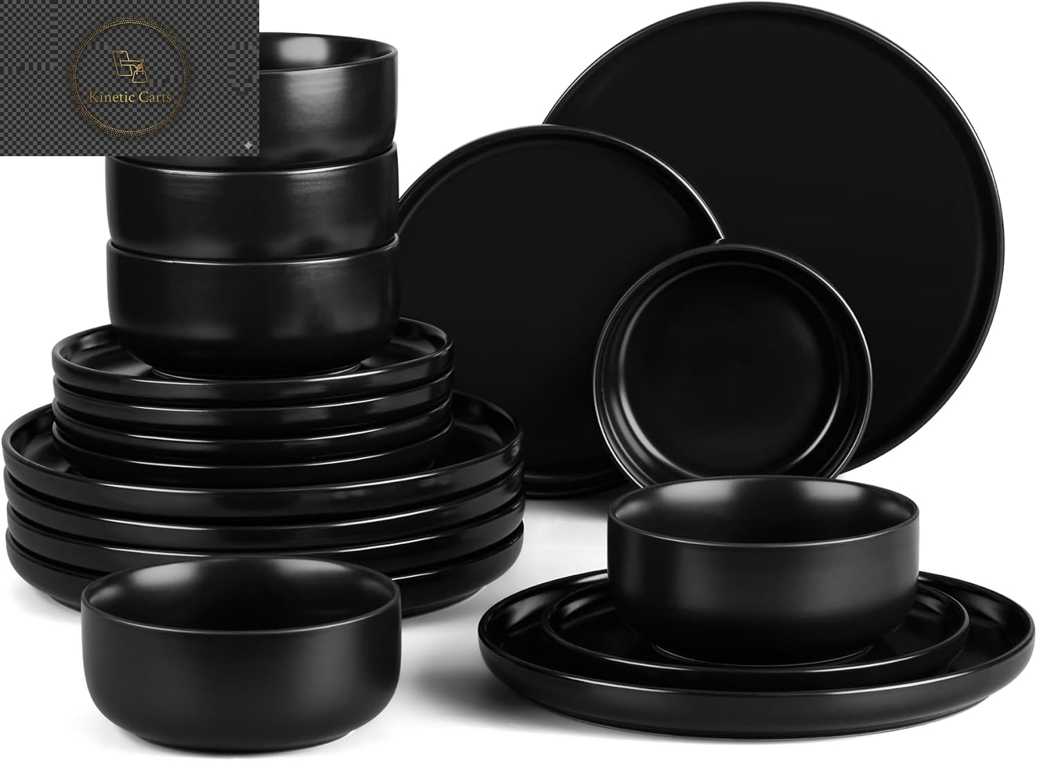 HaWare Dinner Set, 12 Piece Stoneware Dinnerware Service for 4, Reactive Glaze Dining Ware Include Plates and Bowls, Chip and Scratch Resistant, Microwave & Dishwasher Safe, Nebulas Blue