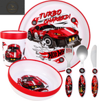 Kids 6 Piece Reusable Dinner Set - Plate/Bowl/Cup/Knife/Fork/Spoon - Childrens Dinnerware Tableware Cutlery Set (Minnie Mouse)