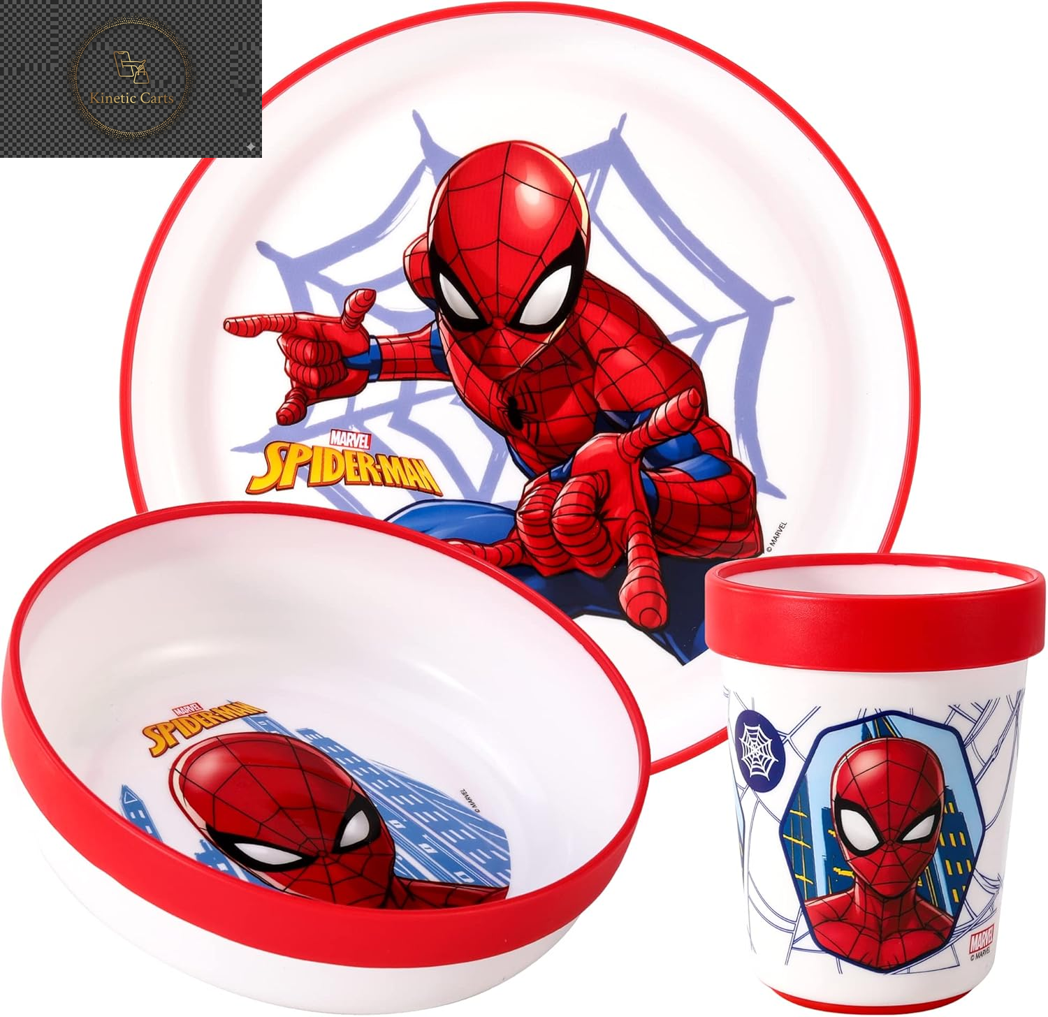 Bluey 3Pc Kids Dinner Set – Toddler Plates and Bowls Set with Kids Cup, Reusable Bicolor Premium Plastic Dinnerware Sets - Baby Plates, Baby Bowls, Toddler Cups, Children’S Mealtime Tableware
