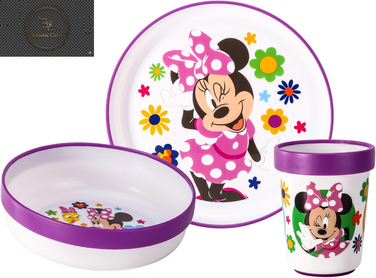 Bluey 3Pc Kids Dinner Set – Toddler Plates and Bowls Set with Kids Cup, Reusable Bicolor Premium Plastic Dinnerware Sets - Baby Plates, Baby Bowls, Toddler Cups, Children’S Mealtime Tableware