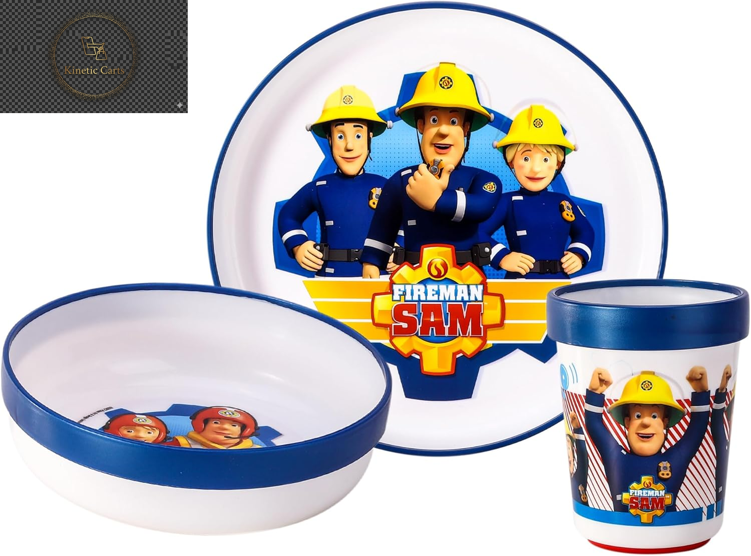 Bluey 3Pc Kids Dinner Set – Toddler Plates and Bowls Set with Kids Cup, Reusable Bicolor Premium Plastic Dinnerware Sets - Baby Plates, Baby Bowls, Toddler Cups, Children’S Mealtime Tableware