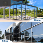 Reflective One Way Window Film Privacy: Mirror Heat Control Sun Blocker Window Tint Film, UV Protection anti Glare, No Glue Clear Daytime Privacy for Home Office (Silver, 44.5 * 200Cm)